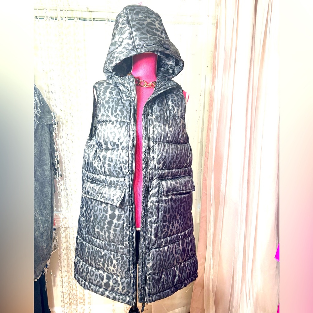 Leopard Print Puffer Vest